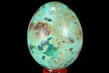 Polished Chrysocolla Egg - Peru #99475-1